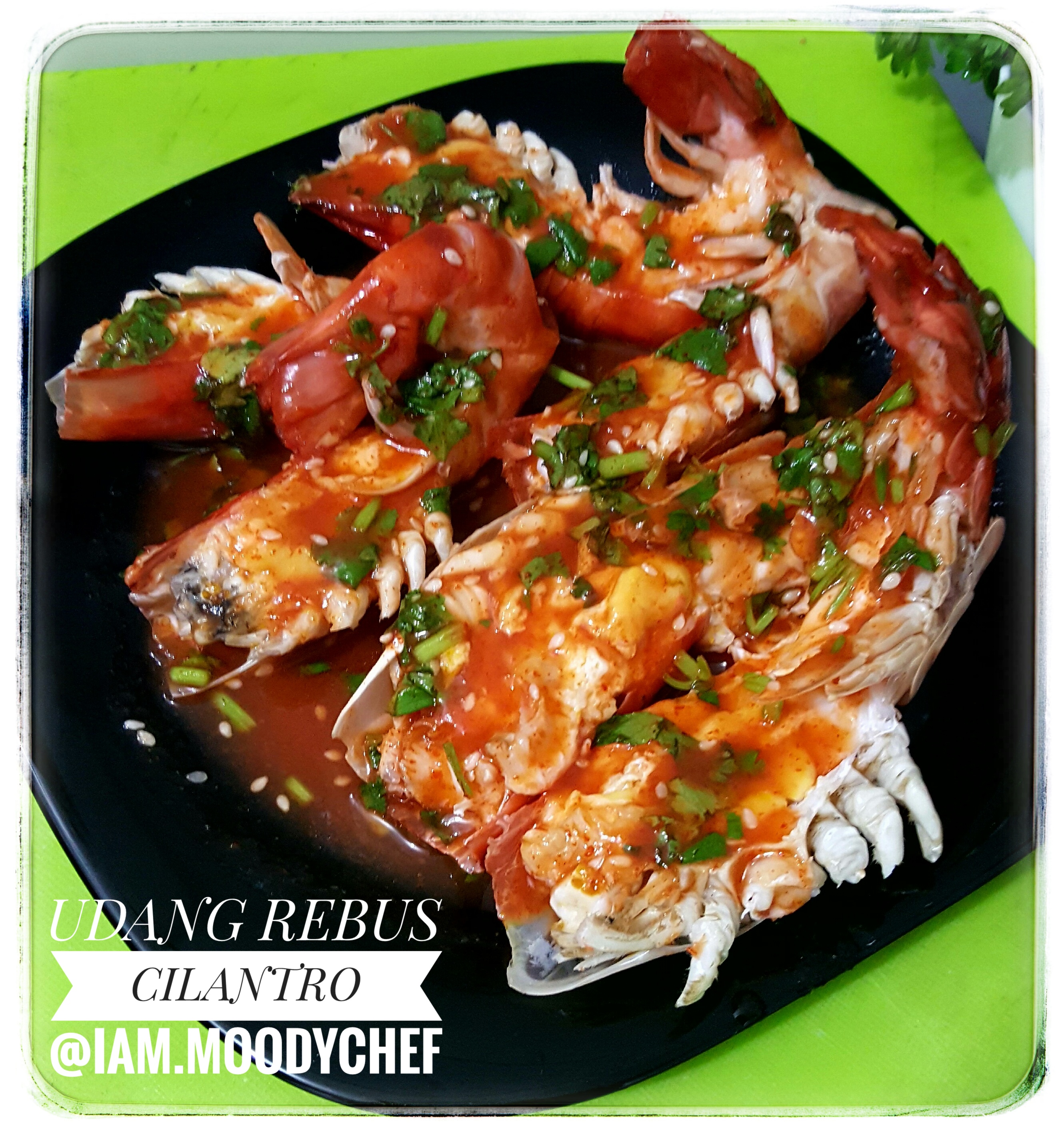 Udang Rebus Saus Cilantro